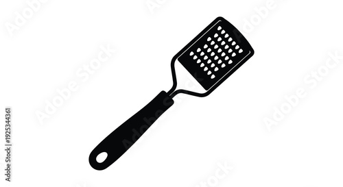 A minimalist black silhouette of a kitchen microplane grater showcasing its functional design silhouette high quality professional detailed