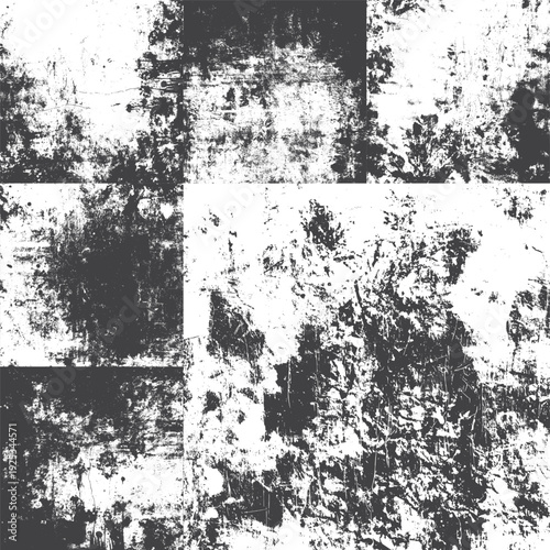 Grunge style artistic background. Black and white abstract page set universal use