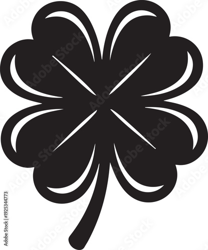 Four Leaf Clover Silhouette , Generative Ai