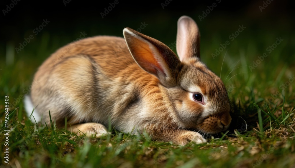 Fototapeta premium Rabbit on the grass in summer
