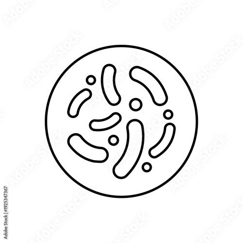 icon probiotic strains with beneficial bacterial organisms in a petri dish, isolated against a clean background