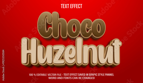 Chocolate Huzlenut 3d editable text effect style