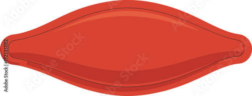 Red lips with shiny surface and black outline mouth lipstick