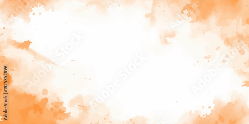 Abstract Orange Watercolor Paint Splash Background with Copy Space