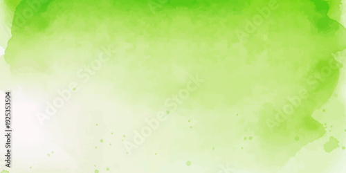 Abstract Light Green Watercolor Background with Artistic Splashes