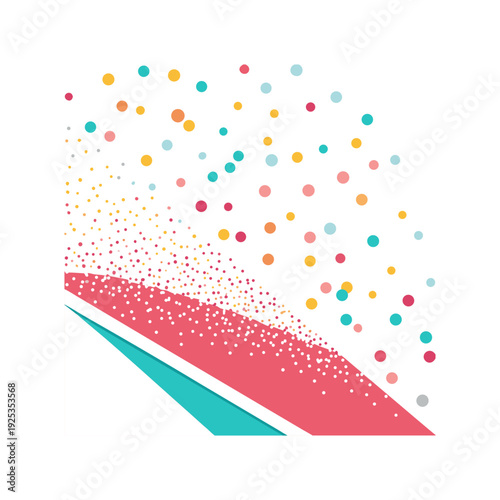 Diagonal Scatter of Multicolor Pigment Dust Across White Background – Vibrant Powder Explosion Texture, Abstract Color Splash, Fine Art Holi Style Particles in Dynamic Motion