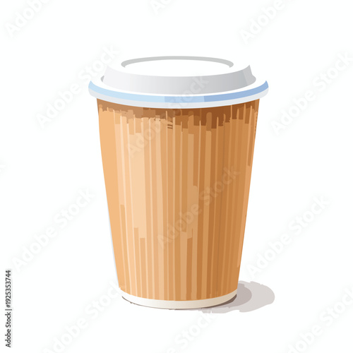 Coffee to go in a brown paper cup isolated