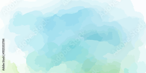 Abstract Watercolor Background with Pastel Blue and Green Tones