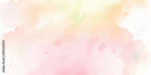 Soft Pastel Watercolor Wash Abstract Background with Blended Pink and Peach Tones