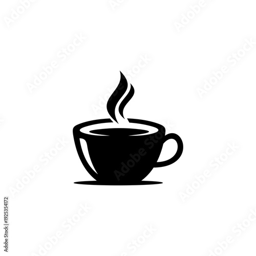 Coffee and tea cup vector icon. Hot drink icon. Coffee cup with steam. Flat style - stock vector.
