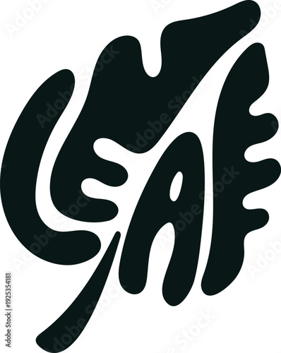 Stylized abstract black letters E A F on white background