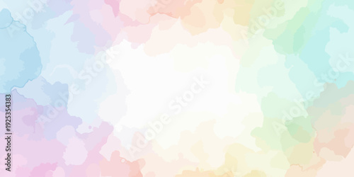 Soft Pastel Watercolor Abstract Background with Blank White Space