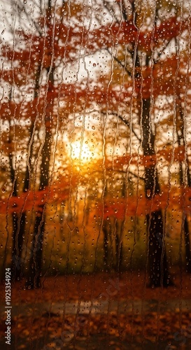 Wallpaper Mural Autumn forest with vibrant orange foliage and sunlight. Torontodigital.ca