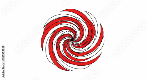 Abstract red and white swirling vortex