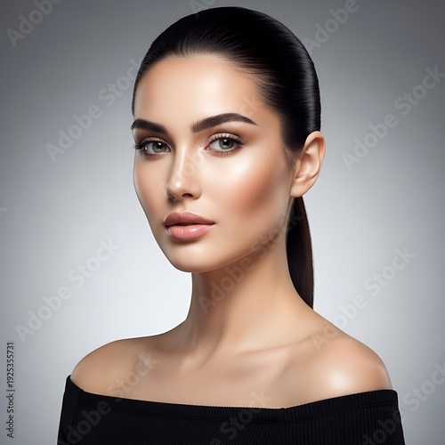 Wallpaper Mural Beautiful Young Woman with Perfect Skin Portrait. Torontodigital.ca