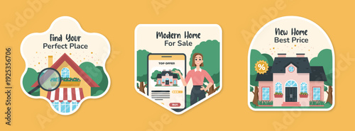 Real Estate Badges Collection Home Search For Sale and Best Price Offers
