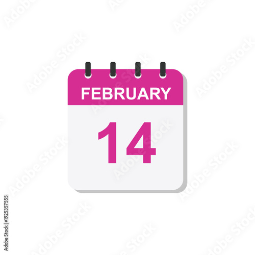 A red vector calendar icon isolated on a white background features a page design symbolizing a specific day, date, or event for an organizer agenda