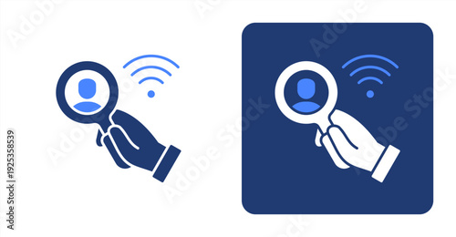 Search Mission icon, with contrast background.