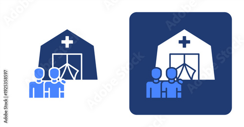 Crisis Shelter icon, with contrast background.