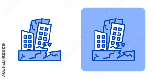 Earthquake Response icon, with contrast background.