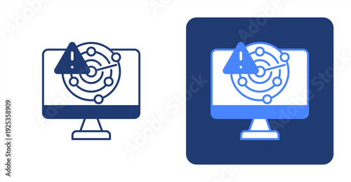 Disaster Monitoring icon, with contrast background.