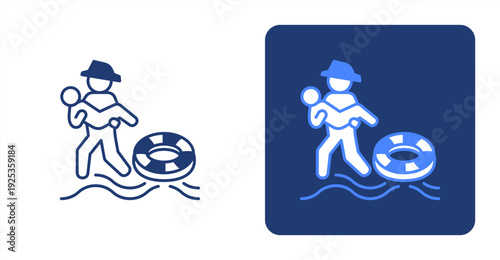 Rescue Operation icon, with contrast background.