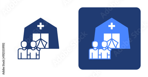 Crisis Shelter icon, with contrast background.