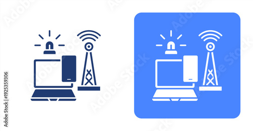 Communication System icon, with contrast background.