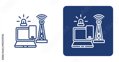 Communication System icon, with contrast background.