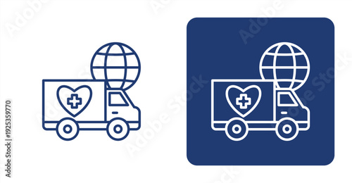 Humanitarian Aid icon, with contrast background.