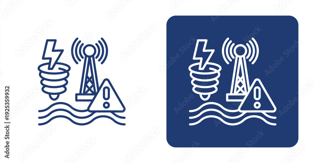 Obraz premium Disaster Warning icon, with contrast background.