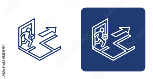 Evacuation Plan icon, with contrast background.