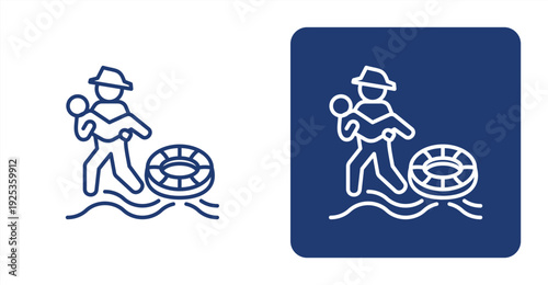 Rescue Operation icon, with contrast background.