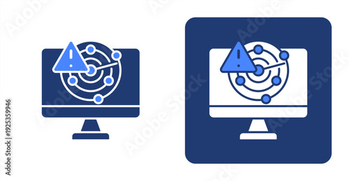 Disaster Monitoring icon, with contrast background.
