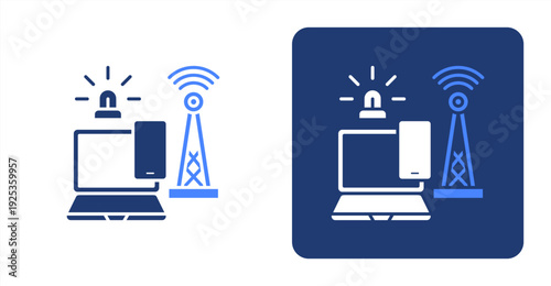 Communication System icon, with contrast background.
