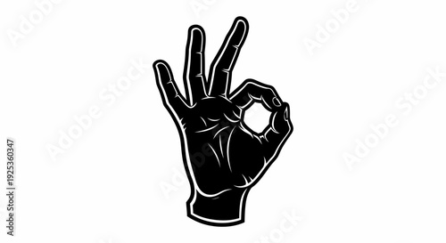 Hand making an "OK" gesture, symbolizing approval and success on an isolated white background.