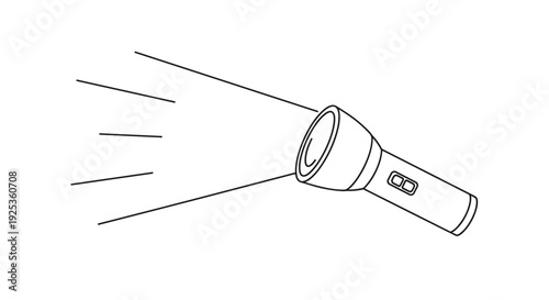 Flashlight Shining Bright Light Beam.