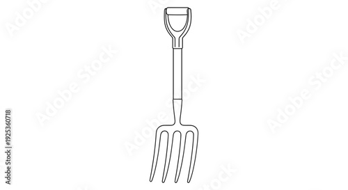 Garden Fork Tool Illustration.