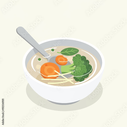 Delicious bowl of vegetable soup.