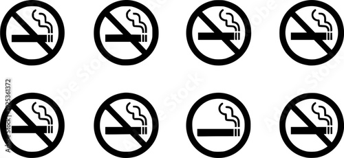 No smoking symbol prohibition silhouette vector illustration
