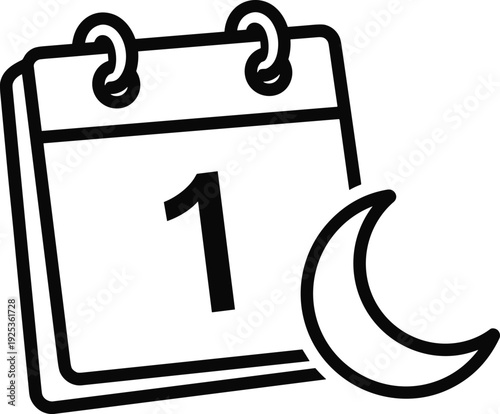 Islamic Educational Activity Set with Intricate Mosque Coloring Pages Moon Sighting Telescope Explorer and Ramadan Hijri Calendar Planning Icons