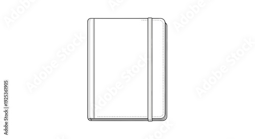 Blank Notebook with Elastic Band, Open for Ideas and Creativity