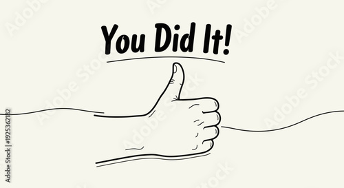 You Did It! Thumbs Up Gesture, Success Celebration, Achievement and Positive Feedback