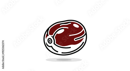 Stylized illustration of a roasted coffee bean with rich brown color and glossy texture