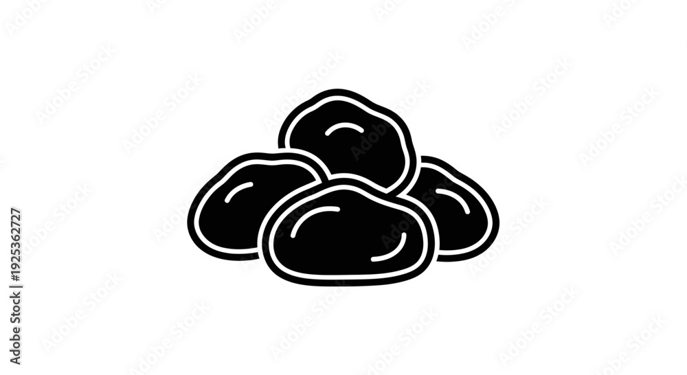 Obraz premium Pile of Smooth, Black Stones Icon