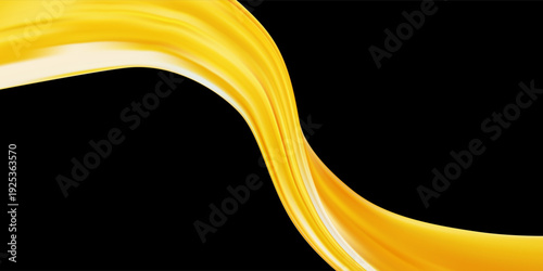 Golden wave corner shape for element with one gold wave curve ribbon.