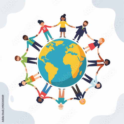 vector illustration representing global unity and diversity