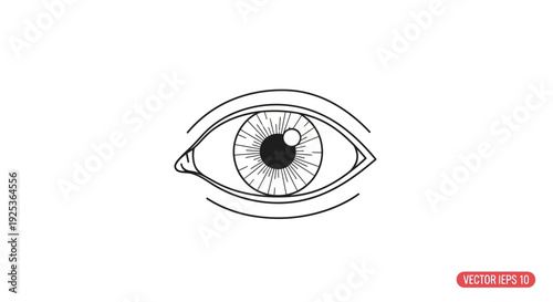 Minimalist Line Art of a Human Eye, Symbol of Vision, Sight, and Awareness