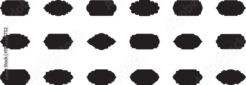 set of islamic frames shapes badges.
