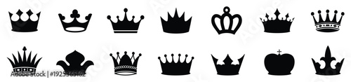 Crown icons set. Crown symbol collection.